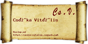 Csóka Vitális névjegykártya